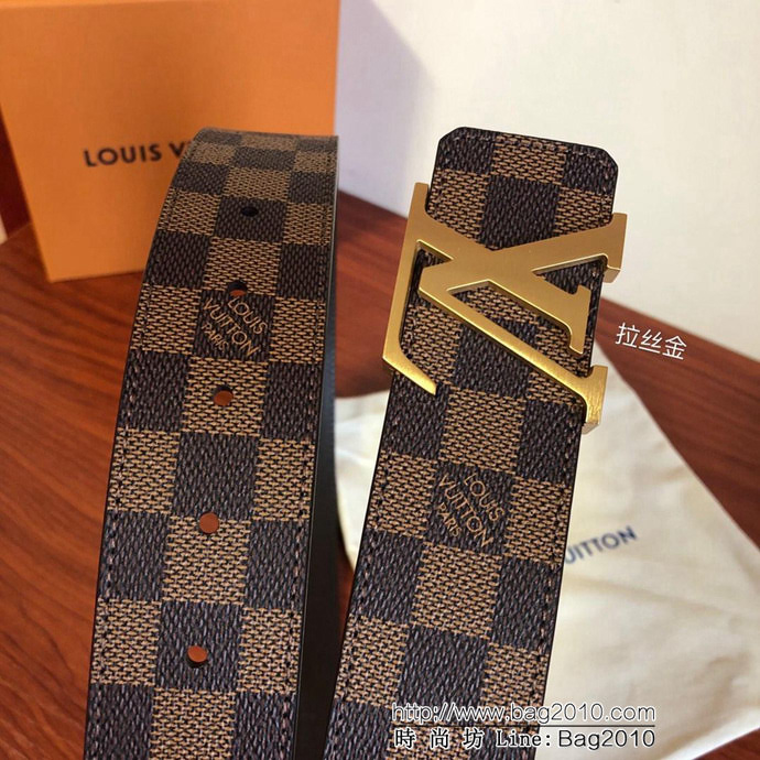 路易威登LV 原單品質 經典啡棋盤格 百搭款男士皮帶 M9807  xfp1393